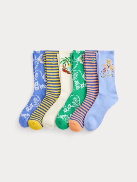 Polo Ralph Lauren Polo Bear Cotton-Blend Crew Sock 6-Pack