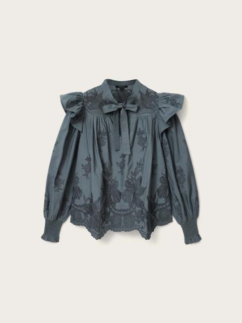 ALLSAINTS NISA EMBROIDERED COTTON TOP