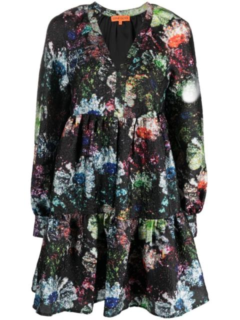 STINE GOYA Jasmine Glitter Bloom-print minidress