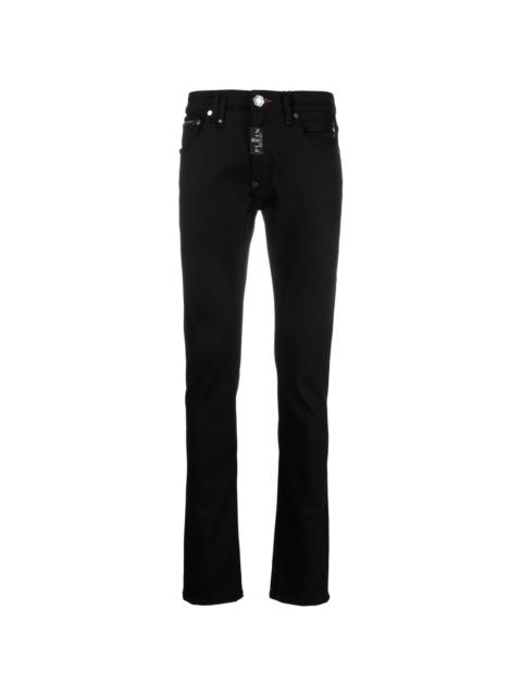PHILIPP PLEIN Hexagon low-rise slim-cut jeans