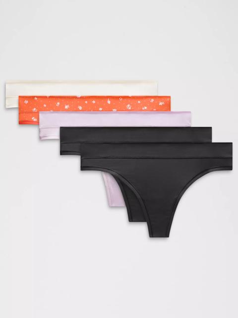 lululemon UnderEase Mid-Rise Thong Underwear *5 Pack