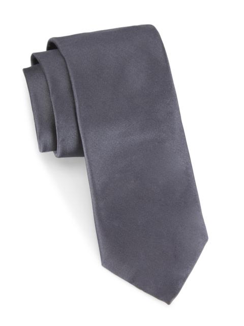 Canali Men's Solid Silk Necktie - Grey