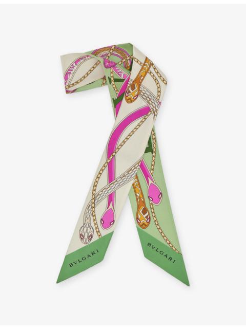BVLGARI Serpenti 75 Mini Shelley Silk-Twill Scarf