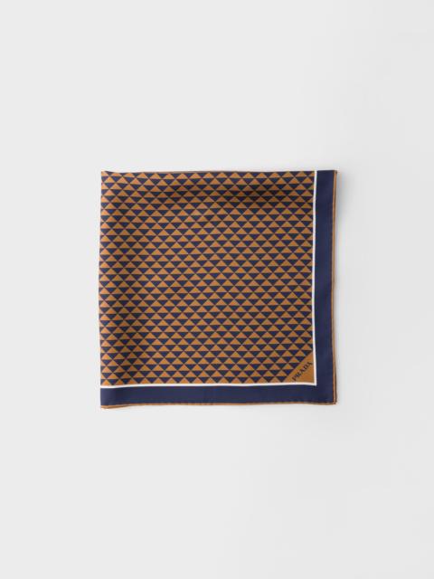 Printed silk twill scarf