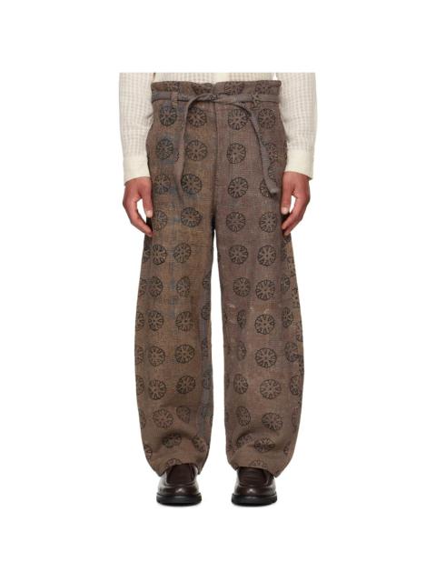 KARTIK RESEARCH SSENSE Exclusive Brown Blockprint Kantha Trousers