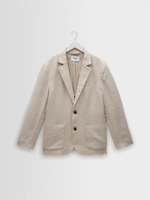 Wax London Fintry - Natural Linen Single-Breasted Blazer