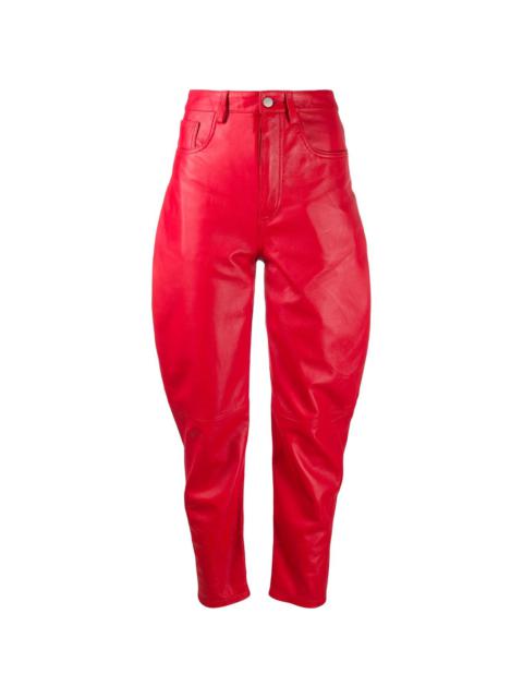 high-waisted tapered trousers