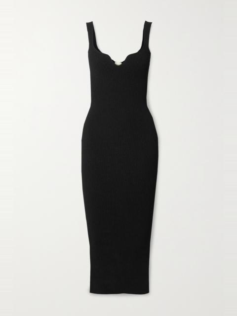 KHAITE Nina ribbed-knit midi dress
