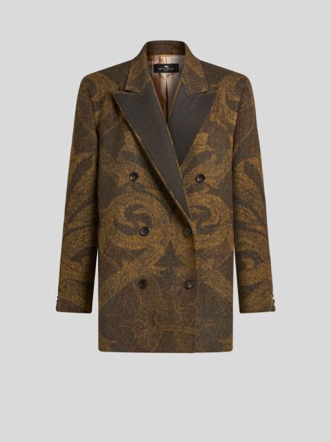 WOOL JACQUARD PEACOAT