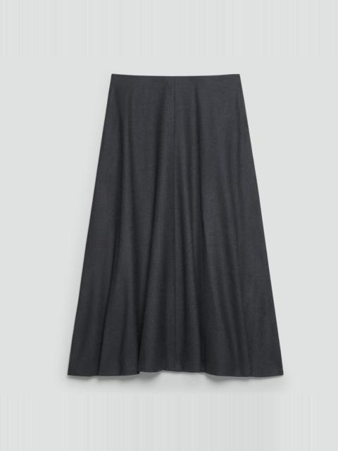Theory Flared Midi Skirt in Wool-Blend Flannel