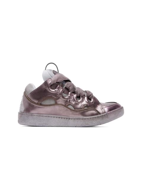 Lanvin Purple Curb Metallic Technical Fabric Sneakers