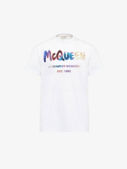 Men's McQueen Graffiti T-shirt in White/multicolor