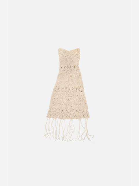 The Elder Statesman FURRY CROCHET DRESS