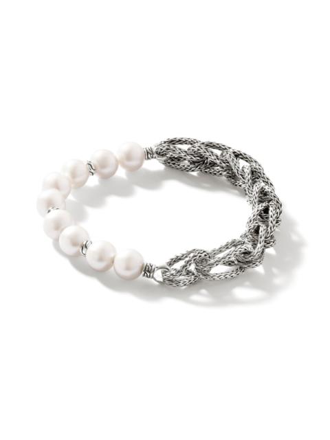 JOHN HARDY Surf Bracelet, Silver, Pearls, 10.5MM