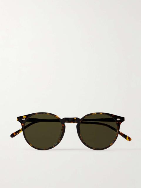 Oliver Peoples N. 02 Sun Round-Frame Tortoiseshell Acetate Sunglasses