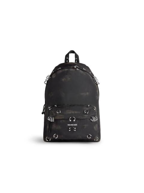 BALENCIAGA Men's Explorer Backpack With Piercings in Black