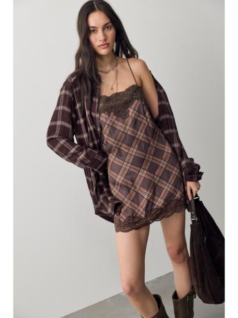 FREE PEOPLE Canal Street Plaid Slip Dress Set