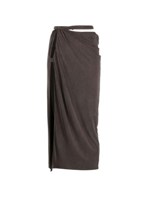 La jupe Espelho cut-out draped skirt