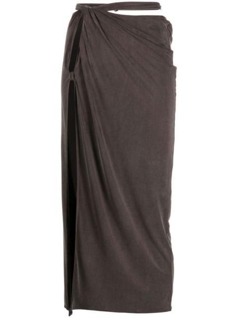 JACQUEMUS La jupe Espelho cut-out draped skirt