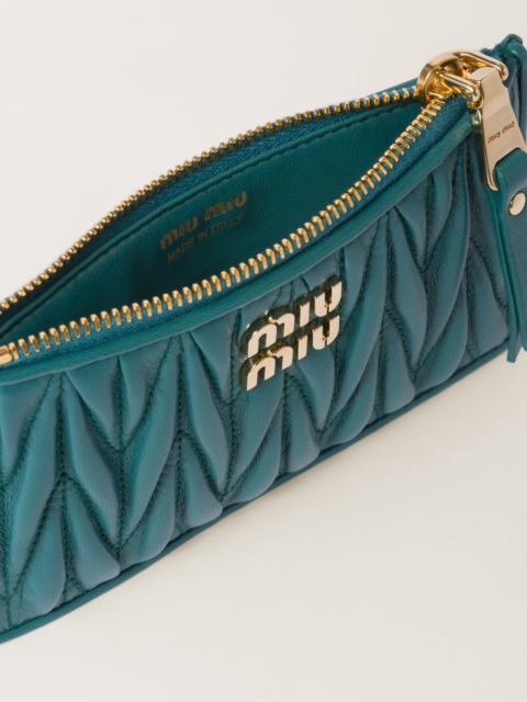 Miu Miu Matelassé nappa leather envelope wallet