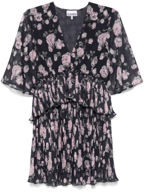 GANNI floral-print mini dress