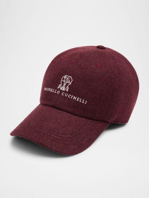 Men's Wool and Cashmere Logo Baseball Cap