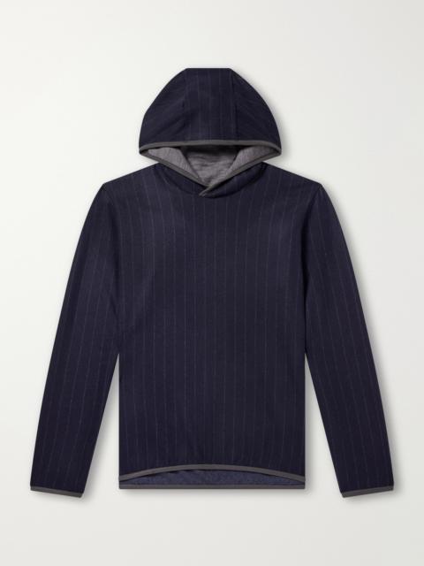 SEASE Drone Pinstriped Wool-Blend Jersey Hoodie