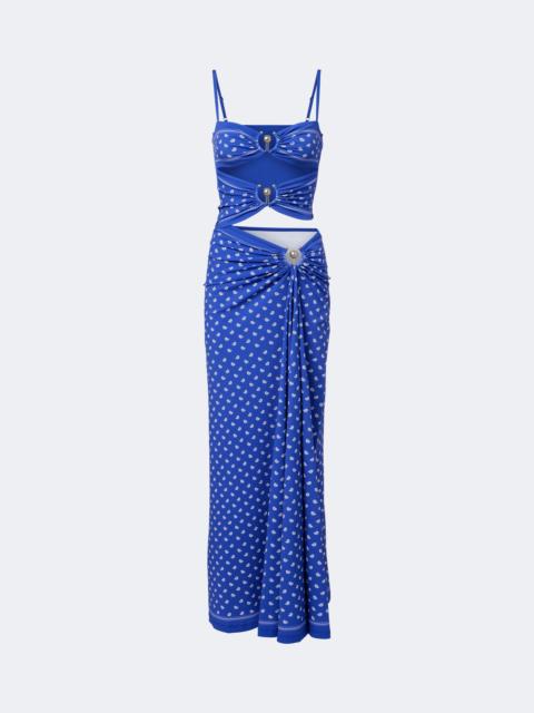 CHRISTOPHER ESBER Ruched Orbit Split bandana maxi dress