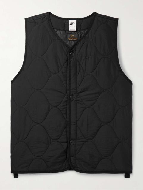 Nike Logo-Embroidered Quilted Padded Ripstop Gilet