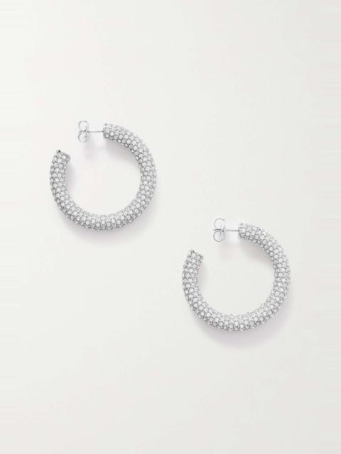 Amina Muaddi Cameron medium coated-metal crystal hoop earrings