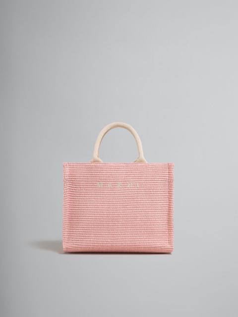 Marni PINK RAFFIA-EFFECT SMALL TOTE BAG