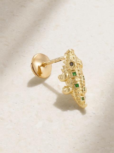Yvonne Léon 9-karat gold, tsavorite and diamond earring Gold