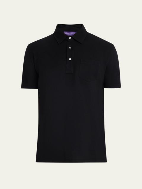 Ralph Lauren Men's Cotton and Cashmere Pique Pocket Polo Shirt