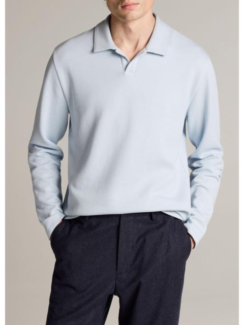 Vince Blurred Birdseye Cotton-Blend Johnny-Collar Shirt