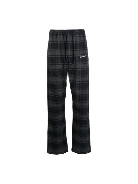 Off-White Men's Off-White SS22 Plaid Straight Casual Pants/Trousers Black OMCA228C99FAB0010501LIGHT