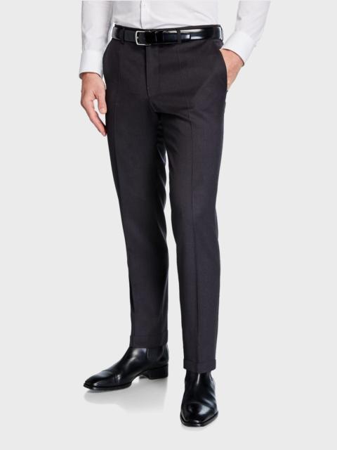BOSS Men's Genesis Slim-Fit Wool Trousers, Medium Gray
