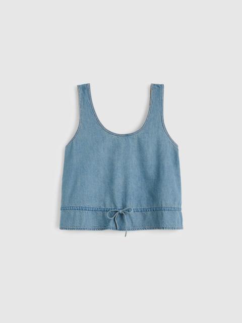 Madewell Airy Denim Scoopneck Peplum Top