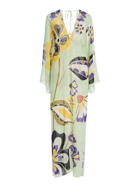 CALA de la CRUZ Exclusive La Isla Aysha Georgette Maxi Kaftan floral