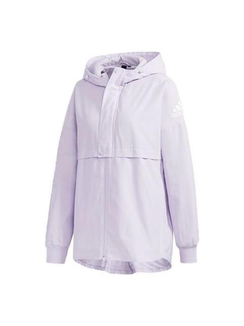 adidas (WMNS) adidas Wb Logo Printing Hooded Jacket Purple FM9258