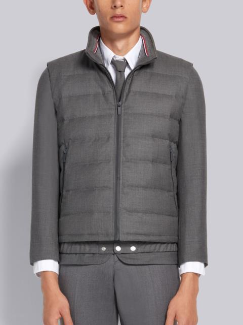 Medium Grey Down Filled Super 120s Twill Ski Vest