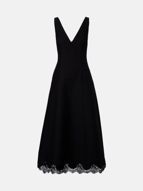 Valentino Crepe Couture lace-trimmed midi dress