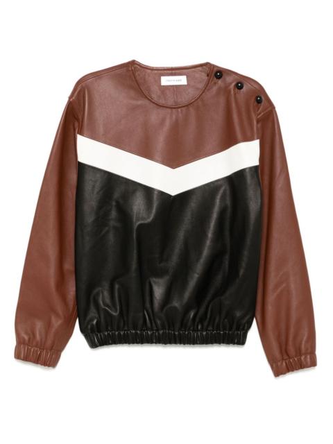 ERNEST W. BAKER 80s leather sweatshirt