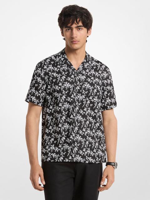 MICHAEL KORS Floral Print Linen Camp Shirt