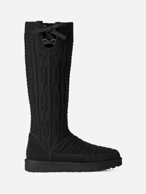 UGG ® Women's Classic Tall Cabelle Knit Suede/Knit Classic Boots in Black