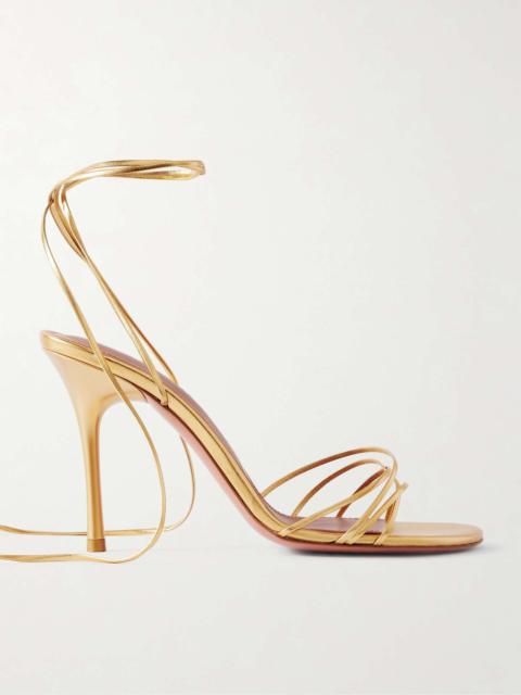 Amina Muaddi Lori metallic leather sandals Gold