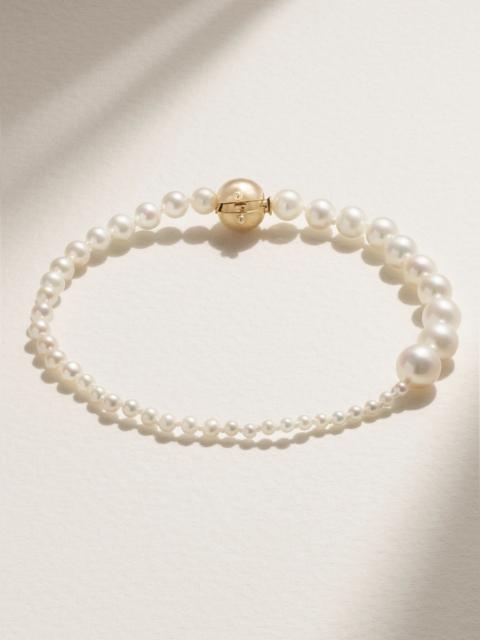 SOPHIE BILLE BRAHE Petite Peggy 14-karat gold pearl bracelet White