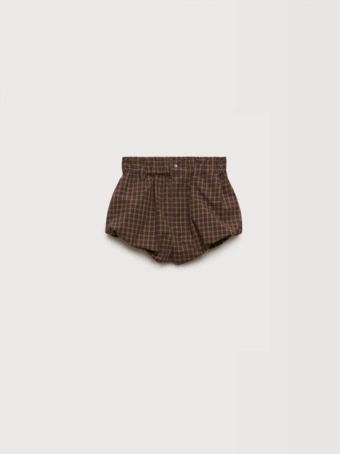 Marni PURPLE POPLIN BLOOMERS WITH CHECKED PATTERN