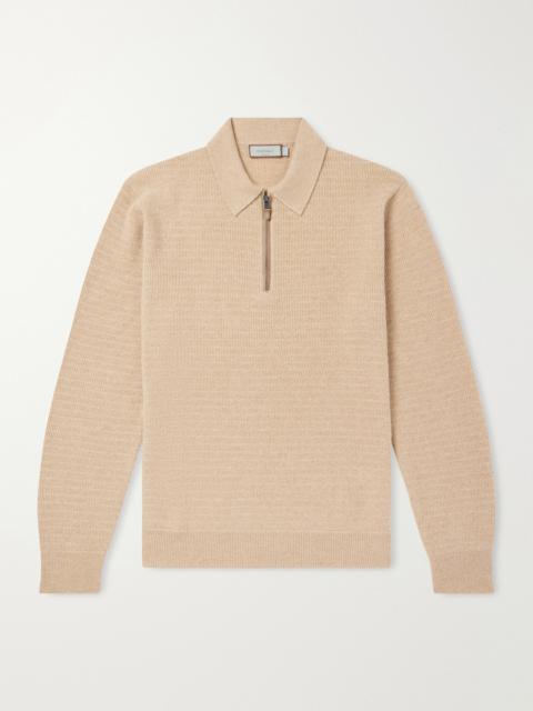 Canali Mock-Rib Wool and Cashmere-Blend Half-Zip Polo Shirt
