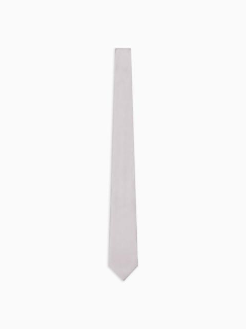 EMPORIO ARMANI Pure silk tie with jacquard micro-motif