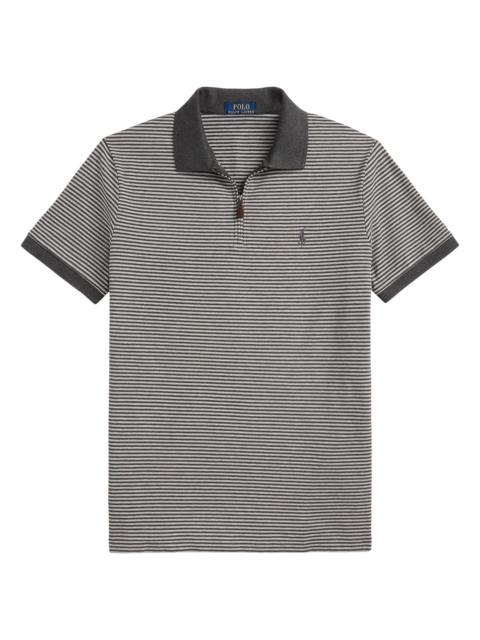 Polo Ralph Lauren Men's Striped Stretch Mesh Polo Shirt - Heather Grey